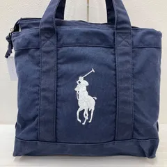 7885　POLO RALPH LAUREN　ポロラルフローレン　トートバッグ　キャンバス　ビッグポニー　ネイビー　紺　レディース　メンズ　ユニセックス　無地　大きめ　大容量　シンプル　きれいめ　カジュアル