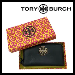 SU【TORY BURCH】ロゴ 財布 レザー ブラック/黒 ゴールド金具 ラウンドファスナー トリーバーチ (SU-706)