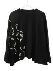 ジウ 慈雨 【SIDE-B】 ETOプルオーバー カットソー 2025AW センソユニコ 黒 ブラック 40 綿 コットン トップス