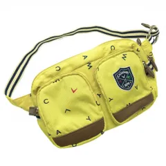 【美品】キャロウェイ カートバッグ イエロー×ロゴ総柄 内外ポケット ウエストポーチ ゴルフ Callaway