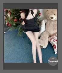 YOURROSE ウールもちロング ミルク 紐 オフショルダー ニット