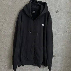US古着【USED】 THE NORTH FACE フルジップ パーカー XL ブラック ザ ノースフェイス スウェット フーディー ロゴ メンズ 古着 ブラック ノース ジップアップ