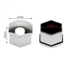 【激安】汎用★ピカピカ17mmナット◆メッキ カバーシルバー /カバー キャップ 20個◆工具付き