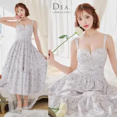 【DEA. by ROBE de FLEURS / ディアバイローブドフルール】花柄バストジップフレアロングキャバドレス DE3778