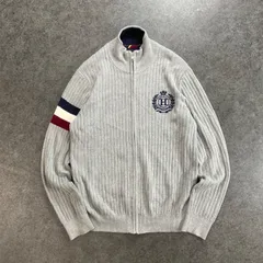 TOMMY HILFIGER Knit Full-Zip Jacket トミーヒルフィガー ドライバーズニット セーター ジップアップ フルジップ ジャケット グレー メンズ