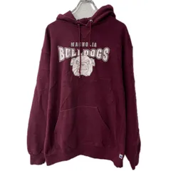 Russell Athletic プリントスウェット パーカー XL ワインレッド ラッセルアスレティック フーディー プルオーバートップス 秋物 a712-6787