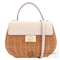 kate spade ケイトスペード カゴバッグ 2WAY ハンドバッグ ラフィア レザー レディース [中古]
