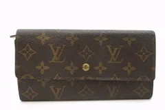 ルイ ヴィトン ポルトモネ クレディ 旧型 二つ折り 長財布 サイフ M61725 モノグラム LV PVCレザー 茶 ブラウン Louis Vuitton 4901k