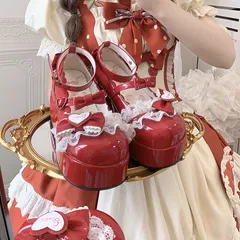 ロリータ パンプス 靴 韓国 3色選択可 ヒール3cm　レディース ハイヒール リボン　メリージェーン　パンプス　ファッション