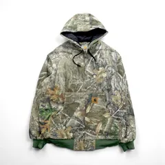 carhartt リメイク 再構築 リアルツリーカモ アクティブジャケット パーカー ブルゾン L カーキ コットン