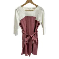 Rose Tiara(ローズティアラ) ワンピース サイズ42 L レディース美品  - ピンク×白 クルーネック/七分袖/ひざ丈