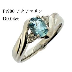 pt 850.アクアマリン(ダイヤモンド入り)指輪、No.299. - メルカリ