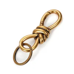 リボン型　カラビナ　リング　キーホルダー　ゴールド　ヴィンテージ　おしゃれ　金