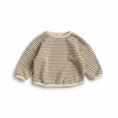 [RED RAY] [レッドレイ] トレーナー キッズ 長袖 ボーイズ 男の子 スウェット 子供服 パーカー 女の子 スウェットシャツ ストライプ かわいい カワイイ 可愛い おしゃれ オシャレ お洒落 かっこいい カッコイイ 人気  [ベージュ] [130]