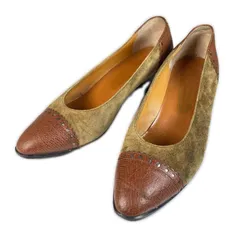 Yoshinoya ヨシノヤ パンプス スウェード ベージュ レディース 24【古着】【中古】【送料無料】