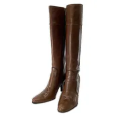 美品 TRUSSARDI トラサルディ ブーツ レザー ブラウン レディース 24【古着】【中古】【送料無料】