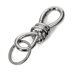 リボン型　カラビナ　リング　キーホルダー　シルバー　ヴィンテージ　おしゃれ　銀