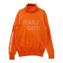 サイズ：0 PEARLY GATES パーリーゲイツ 2024年モデル ハイネック 長袖ニットセーター  オレンジ系 [240101591319] ゴルフウェア レディース ストスト