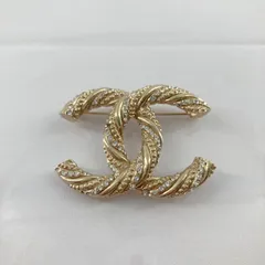 CHANEL（シャネル）ココマーク　ラインストーン付き　ブローチ　B14C　ゴールド
