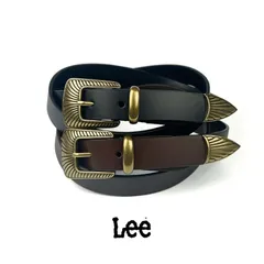 全2色 Lee リー リアルレザー ウエスタンベルト ゴールドバックル 幅2.5cm タイトベルト本革 レディース おしゃれ 人気 ブランド 誕生日 記念 プレゼント ギフト 送料無料