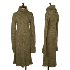 ディーアンドジーD&G アンゴラ混紡タートルネックニットワンピース カーキベージュL