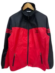 adidas (アディダス) ナイロンジャケット デサント社製 80s 90s 古着 O レッド×ブラック メンズ/045