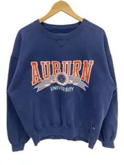 RUSSELL ATHLETIC (ラッセルアスレティック) カレッジスエット USA製 前V 両面プリント 80S 90S 古着 ビンテージ Auburn University L ネイビー メンズ/045