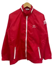 adidas (アディダス) ナイロンジャケット デサント社製 80s 90s 古着 L レッド メンズ/045