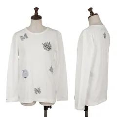 マドモアゼルノンノンMademoiselle NON NON コットンアップルパッチデザインカットソー 白他38M