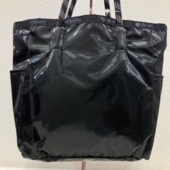 レスポートサック トートバッグ エナメル風 スタッズ付き ブラック 美