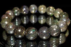 【１点物】遊色効果◇宇宙のよう ブラックマトリックスオパール　11.5mm　ブレスレット パワーストーン 天然石 _MC3002