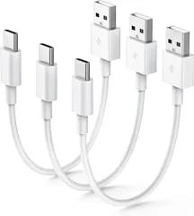USB Type C ケーブル 短い 20cm/3本 タイプｃケーブル 最大3A 急速充電 持ち運び 高耐久 断線防止 データ転送