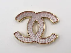 CHANEL シャネル ブローチ ピンク クローバー CCマーク ゴールド金具 A24S 美品