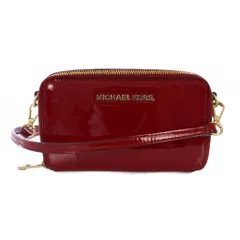 マイケルコース MICHAEL KORS ウォレットショルダーバッグ エナメル 赤 /BM