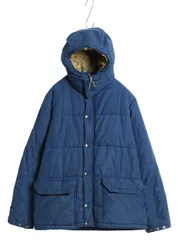 【お得なクーポン配布中!】 80s 茶タグ ★ ノースフェイス 中綿 ジャケット メンズ M USA製 古着 ヴィンテージ 脱着 フード付き アウトドア フルジップ ジャンパー 青