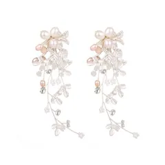 ☆ シルバー ☆ タイプA(ピアス) ☆ イヤリング ピアス 花 イヤリング 揺れる 花 耳飾り イアリング 大ぶり アクセサリー お花 フラワー 大人 かわいい おしゃれ 可愛い オシャレ 女性 女の子 結婚式 ウェディング ブライダル 二次会 パーティー