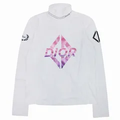 22aw ディオール Dior CDダイヤモンド トップス ハイネック カットソー 長袖 裏起毛 ロゴ スキーカプセルコレクション ディオールピーク 313J635A0744 サイズXL 白 ホワイト メンズ/◇11/のサムネイル