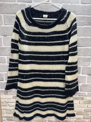 【B2-18】◇vingtrois    サイズ不明    セーター　黒×白