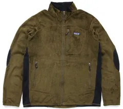 訳あり★00s USA製 patagoniaパタゴニア R2 POLARTEC フリースジャケット フィールドグリーン M★刺繍ロゴ オールド レギュレーター