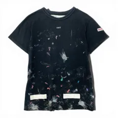 6l25 OFF WHITE オフホワイト GALAXY ギャラクシーペイント Tシャツ XXS ブラック カットソー TEE アート メンズt18r