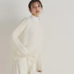 MN6 Droite lautreamont ドロワットロートレアモン メッシュモヘアニット オフホワイト M レディース 2サイズのサムネイル