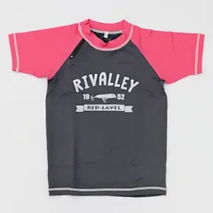 【アウトレット】 キッズウェア RL キッズラッシュガード 110 グレー×ピンク 6381