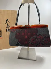 大島紬 バッグ 木箱入り