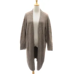 プラステ PLST ニットカーディガン ロング丈 前開き ウール混 M モカブラウン /YK15