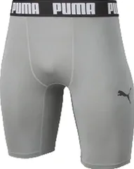 プーマ PUMA サッカー コンプレッション ショートタイツ ボトムズ アンダーパンツ トレーニング 練習 インナー ウェア 吸水速乾 スパッツ ランニング ジム クラブ 部活動  656333 13 シルバー×ブラック