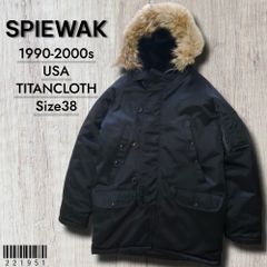 I.SPIEWAK&SONS Golden Fleece スピワック ゴールデンフリース■極美品 2000s USA製 廃版 TN3BFC レギュラーフィット タイタンクロス N-3B フライトジャケット 38 黒 コヨーテファー 定価44000