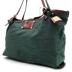 【美品】PELLE BORSA ペレボルサ トートバッグ A4可 グリーン ボルドー