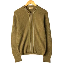 古着 60~70年代 DRUMMOND ライン入り ウールニットカーディガン メンズS相当 ヴィンテージ/eaa598043