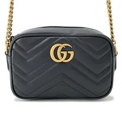 グッチ ショルダーバッグ GGマーモント キルティング ミニ レザー 448065 GUCCI バッグ 黒