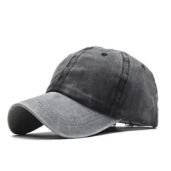 [Capprecier] キャップ 帽子 CAP 無地 メンズ レディース バイカラー 調節可能 春 夏 秋 冬 オールシーズン UVカット 日除け 紫外線対策 カジュアル おしゃれ ファッション 男女兼用 ウォッシュ [グレー/ブラック] [60.0 cm]